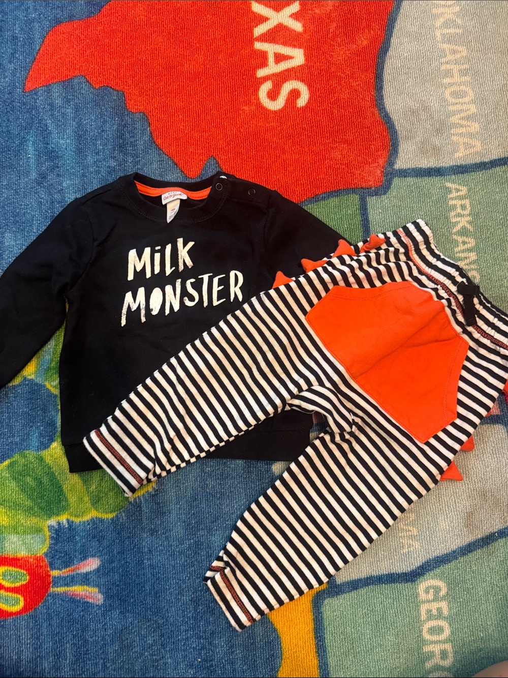 Cat & Jack Black and Orange Striped Kids Bottoms